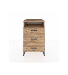 Hyperion Komodin Tek Raflı 3 Çekmeceli 60x44x96 Çam-Çam