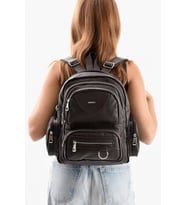 Suni Deri Kadın Sırt Çantası 38*28 Cm Mega Bag Günlük Kullanıma Uygun Çok Cepli İçi Astarlı