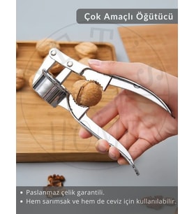 Fonksiyonel Sarımsak Öğütücü Paslanmaz Ceviz Kırıcı Dayanıklı 17 cm
