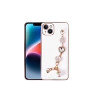 Apple iPhone 15 Uyumlu Kılıf El Tutamaçlı Kamera Korumalı Zore Taka Silikon Kapak (Beyaz)