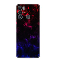 Tecno Pova Neo Kılıf Silikon Desen Özel Seri Blue Red Fire 1637