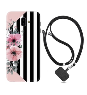 Samsung J6 Plus J7 Prime J7 Pro M20 Kılıf Boyun Askılı Silikon Flowers 4 1390