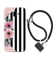 Samsung J6 Plus J7 Prime J7 Pro M20 Kılıf Boyun Askılı Silikon Flowers 4 1390