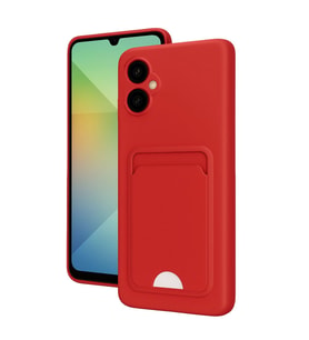 Samsung Galaxy A06 Kılıf Kelvin Kartvizitli Silikon - Kırmızı
