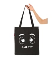 Siyah Bez Çanta I See You Baskılı 