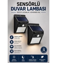 Solar Sensörlü Duvar Lambası Bahçe Lamba 20 Led Işık