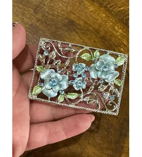 RENKLİ TAŞ İŞLEME KEMER TOKASI ÇANTA TOKASI DİKİŞ AKSESUARI 7X5 CM