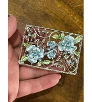 RENKLİ TAŞ İŞLEME KEMER TOKASI ÇANTA TOKASI DİKİŞ AKSESUARI 7X5 CM