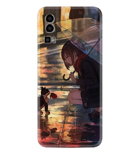 General Mobile Gm 23 Kılıf Silikon Desen Özel Seri Kız ve Kedi 1762
