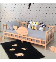 Markaawm Premium Balina Montessori Yatak Doğal Çam Çocuk Karyola 90X190 (Karışık)