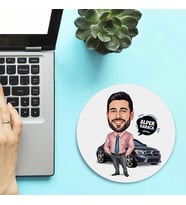 Kişiye Özel Arabasına Aşık Erkek Karikatürlü Mousepad