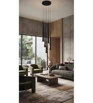 GU10 Duy Beşli Tüp Tip Modern 5'li Siyah Boru Sarkıt Avize Kalem Silindir Konik LED Spot Tavan Lambası Konik Spot Led Avize Tasarım Yemek Masaüstü Aydınlatması