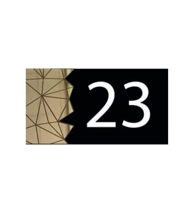 Dekoratif Aynalı Modern Kapı Numarası - Gold 23