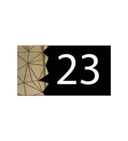 Dekoratif Aynalı Modern Kapı Numarası - Gold 23