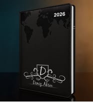 BK Gift Kişiye Özel İsimli Termo Sert Kapak 2026 Siyah Ajanda -10, Öğretmenler Günü Hediyesi, Yeni İş Hediyesi