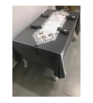 Afife Kadife Gümüşe Füme Sofra Takımı 8 Kişilik 160x230 Cm 34 Prç. - 685 (Standart)