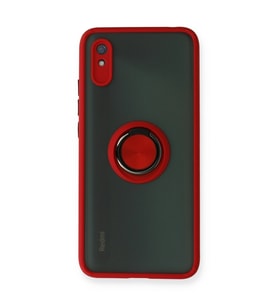 Xiaomi Redmi 9a Kılıf Montreal Yüzüklü Silikon Kapak - Kırmızı