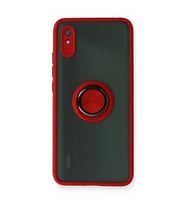 Xiaomi Redmi 9a Kılıf Montreal Yüzüklü Silikon Kapak - Kırmızı