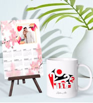 BK Gift Kişiye Özel Yılbaşı Tasarımlı Kupa Bardak ve 13x18cm Fotoğraf Kartlı Şövaleli 2024 Takvim Hediye Seti-5