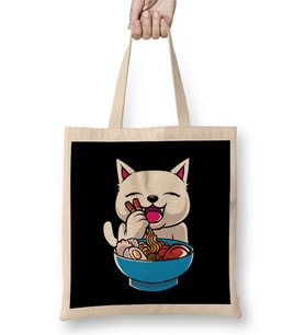 Kawaii Cat Ramen Bowl Funny Anime Noodles Kitty Bez Çanta Uzun Saplı