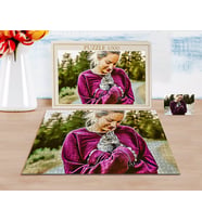 BK Gift Kişiye Özel Tam Boy Kedi ve Kız Karikatürlü 1000 Parça Profesyonel Puzzle-1