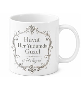 Gümüş Detaylı Özel Baskılı Kupa Bardak Kişiye Özel Hediye