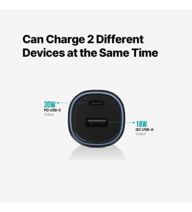 SmartCharger Duo PD 48W Araç Hızlı Şarj Aleti USB-C+USB-A 2CKP02S
