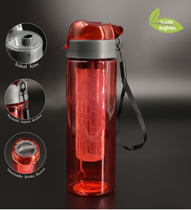 Kırmızı Renkli Detokslu SAN (BPA FREE) Matara / 500 ml
