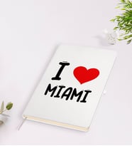 BK Gift I Love Miami Tasarımlı Beyaz Defter - Model 1