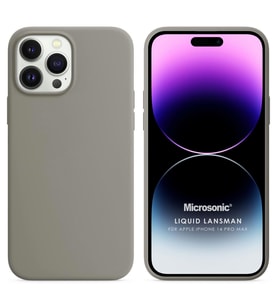 Microsonic Apple iPhone 14 Pro Max Kılıf Liquid Lansman Silikon Gri