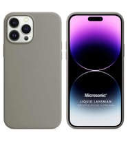 Microsonic Apple iPhone 14 Pro Max Kılıf Liquid Lansman Silikon Gri