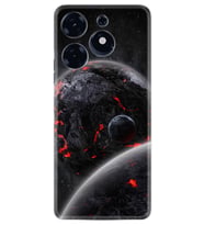 Spark 10 Pro Kılıf Resimli Desenli Silikon Platinium Series Kara Dünya 1902