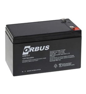 Orbus ORB12-7 12 Volt 7 Amper Kuru Tip Akü 150x65x90mm Yeni Tarihli Taze Akü