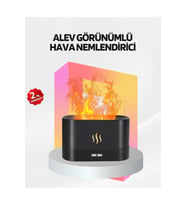 Alev Görünümlü Hava Nemlendirici Kumandalı LED Işıklı Aromatik Difüzör