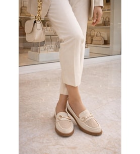 Kadın Süet Tokalı Loafer