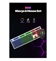 River World Mouse ve Q Klavye Seti Standart Türkçe Gaming Kablolu Işıklı