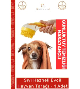 Sıvı Hazneli Şampuan Sabun Silikon Banyo Masaj Yapan Evcil Hayvan Kedi Köpek Tarağı
