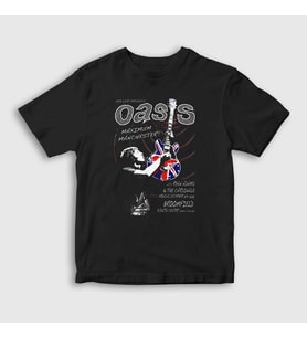 Presmono Unisex Çocuk Siyah Guitar Oasis T-Shirt 100139tt