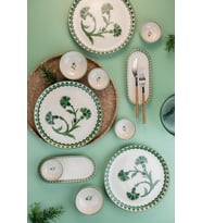 Porselen Ottoman Elegance 14 Parça 6 Kişilik Kahvaltı Takımı, Yeşil