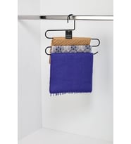 Siyah 5'li Dolap İçi 3 Katlı Pantolon Elbise, Şal, Eşarp, Askısı, Gardrop Askılığı - Metal Paslanmaz