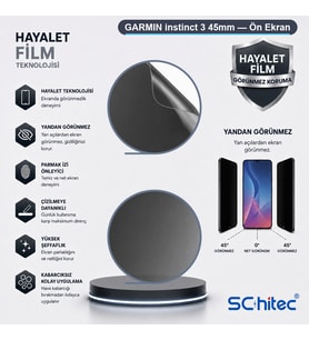 SChitec GARMIN instinct 3 45mm Uyumlu Ön Yüzey Hayalet Privacy Hidrojel Ekran Koruyucu