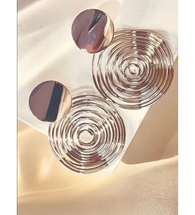 Wisstoria Collections Gümüş Renk Sallantılı Labirent Daire Model Kadın Küpe