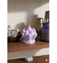 Buz Kristali 3'lü Mum - Mumelia Candles Doğal Soya, El Yapımı, Dekoratif - Mor