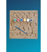 Çocuklar İçin Zeka ve Beceri Geliştiren Harfler Ahşap Boyama Puzzle Seti