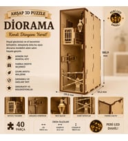 Crime Scene Diorama Book Nook Ahşap Maket Seti – DIY Miniatür Suç Mahalli Peri LED'li Kitaplık Dekoru
