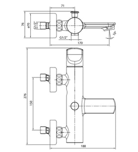 ECA Myra Banyo Bataryası Mat Beyaz Renkli 102102470C4 (Krom)