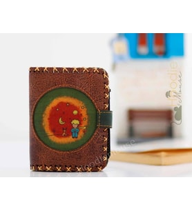 Küçük Prens Figürlü Küçük Cüzdan Etnik Bohem Retro Style - KAHVERENGİ