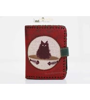Karamık Figürlü Küçük Cüzdan Etnik Bohem Retro Style - Bordo