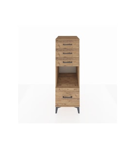 Kronos Dolap Tek Raflı 4 Çekmeceli 44x59x134 Çam-Çam