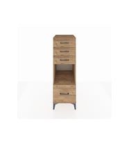 Kronos Dolap Tek Raflı 4 Çekmeceli 44x59x134 Çam-Çam